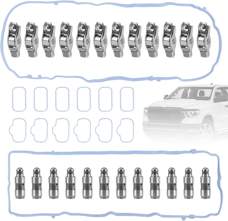MOJIOO 12 Pcs Rocker Arm Valve Lifters Gasket kit 5184296AH 5184332AA Compatible with Chrysler 200 300 Dodge Ram 1500 Challenger Charger Journey Avenger Jeep Grand Cherokee Wrangler 3.6L 2011-2020 - Image 1